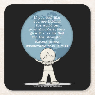 Bedankt voor Sterkte Vierkante Kartonnen Onderzetter