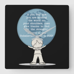 Bedankt voor Sterkte Vierkante Klok