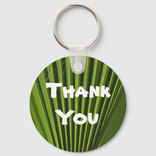 Bedankt voor Tropische Groene Palm Leaf Appreciati Sleutelhanger (Voorkant)