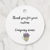 Bedankt voor uw aangepaste Floral Teacup Round Bedankjes Labels (Achterkant)