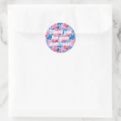 Bedankt voor uw aankoop Bold Floral Ronde Sticker (Tas)