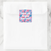 Bedankt voor uw aankoop Bold Floral Vierkante Sticker (Tas)