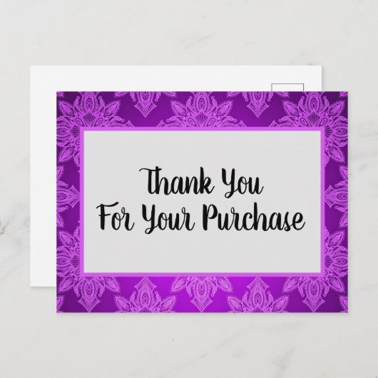 Bedankt voor uw aankoop Business Postcard Briefkaart (Voorkant / Achterkant)