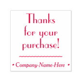 "Bedankt voor uw aankoop!" en bedrijfsnaam Zelfinktende Stempel (Design)