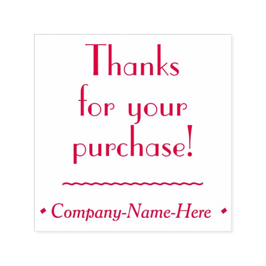"Bedankt voor uw aankoop!" en bedrijfsnaam Zelfinktende Stempel (Design)