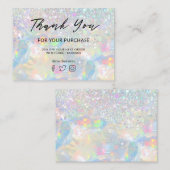 Bedankt voor uw aankoop Glitter Opal Visitekaartje (Voorkant / Achterkant)
