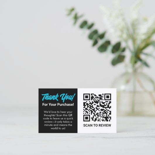 Bedankt voor uw aankoop QR Code Kaart Enclosure Visitekaartje (Staand voorkant)
