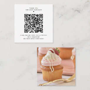 Bedankt voor uw aankoop QR Code Korting Kaart Vierkante Visitekaartje