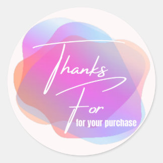 Bedankt voor uw aankoop ronde sticker