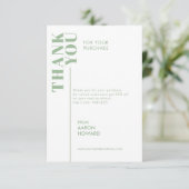 Bedankt voor uw aankoop, salie groen en wit (Staand voorkant)