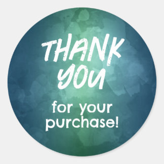 Bedankt voor uw aankoop Sticker groen blauw