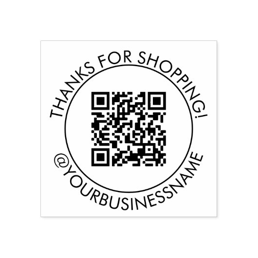 Bedankt voor uw aankoop Uw QR-code Rubberstempel (Afrduk)