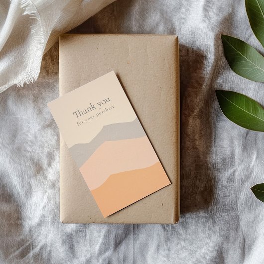 Bedankt voor uw aankoop van vlakke pastelbergen informatiekaartje