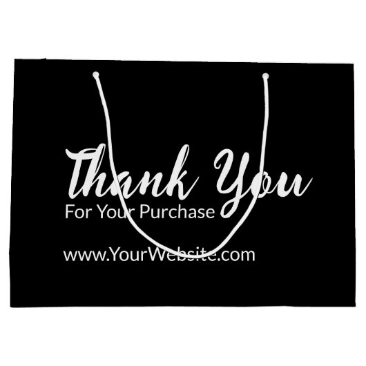 Bedankt voor uw aankoop website Black & White Groot Cadeauzakje (Achterkant)