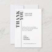 Bedankt voor uw aankoop, zwart-wit (Voorkant)