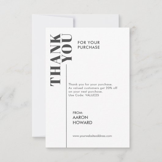 Bedankt voor uw aankoop, zwart-wit (Voorkant)