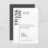 Bedankt voor uw aankoop, zwart-wit (Voorkant / Achterkant)