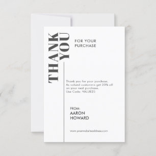 Bedankt voor uw aankoop, zwart-wit