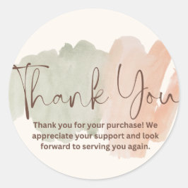 Bedankt voor uw aankopen ronde sticker