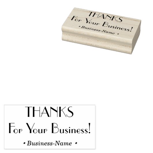 "BEDANKT voor uw bedrijf!" en aangepaste naamstemp Rubberstempel (Gestempeld)