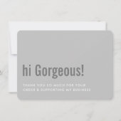 BEDANKT VOOR UW BESTELLING fun insert grijs (Voorkant)