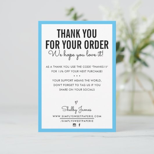 BEDANKT VOOR UW BESTELLING glam insert modern aqua (Staand voorkant)