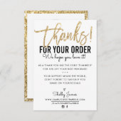 BEDANKT VOOR UW BESTELLING insert modern zwart gou (Voorkant / Achterkant)