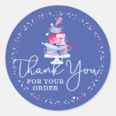 Bedankt voor uw bestelling Leuke bakkerijtaart & g Ronde Sticker (Voorkant)