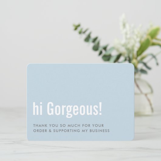 BEDANKT VOOR UW BESTELLING leuke insert baby blauw (Staand voorkant)