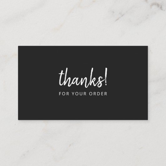 Bedankt voor uw bestelling | Monochroom Business I Visitekaartje (Achterkant)