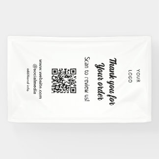 Bedankt voor uw bestelling scan Beoordeel ons bedr Spandoek