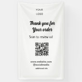 Bedankt voor uw bestelling scan Beoordeel ons bedr Spandoek (Verticaal)