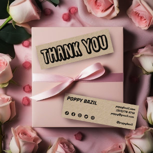 Bedankt voor uw bestelling Social Media Icons Kraf Mini Visitekaartje