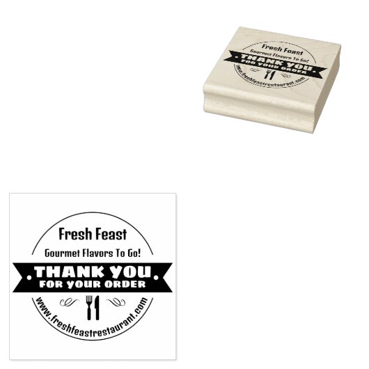 Bedankt voor uw bestelling Takeout eten gepersonal Rubberstempel (Gestempeld)