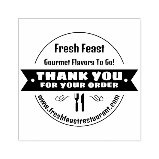 Bedankt voor uw bestelling Takeout eten gepersonal Rubberstempel (Afrduk)