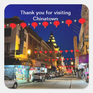 Bedankt voor uw bezoek aan SF Chinatown #11 Sticke Vierkante Sticker
