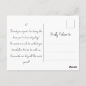 Bedankt voor uw komst Aangepaste naam & Bericht Briefkaart (Achterkant)