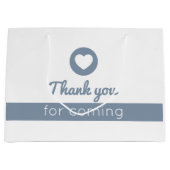 Bedankt voor uw komst | Elegant Dusty Blue White Groot Cadeauzakje (Voorkant)
