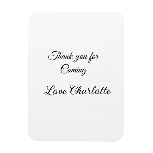 bedankt voor uw komst naam toevoegen tekstbericht  magneet (Verticaal)