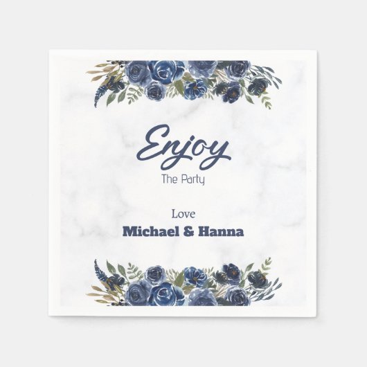 Bedankt voor uw komst naar de trouwdag servet (Voorkant)