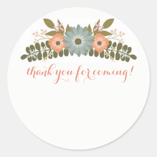 Bedankt voor uw komst ronde sticker (Voorkant)