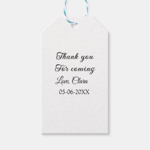 bedankt voor uw komst voeg naam tekst bericht toe cadeaulabel