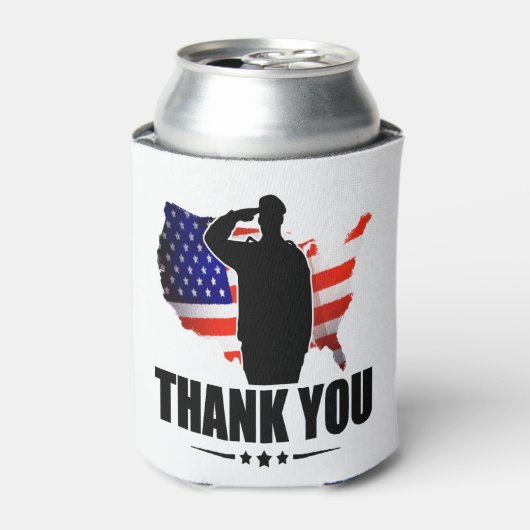 Bedankt voor uw Service American Flag Blikjeskoeler (Blikje Voorkant)