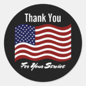 Bedankt voor uw service Vlag Veteran's Sticker (Voorkant)