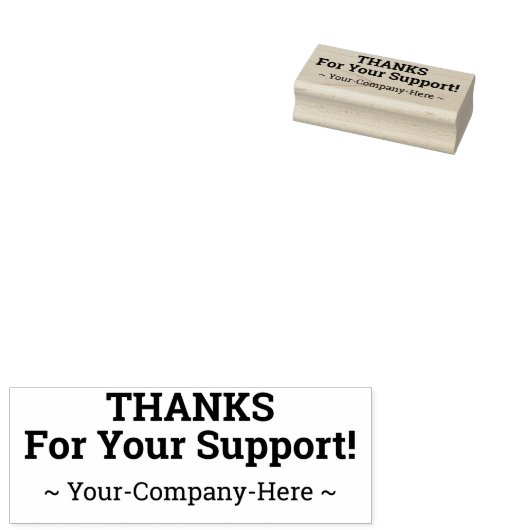 "BEDANKT voor uw steun!" + Bedrijfsnaam stempel (Gestempeld)