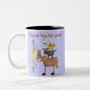 Bedankt voor uw steun tweekleurige koffiemok
