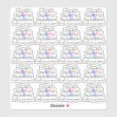 Bedankt voor uw supportregenbooghart sticker (Vel)