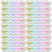 Bedankt voor uw supportregenbooglitter sticker (Voorkant)