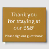 "Bedankt voor uw verblijf in onze B&B!" Gastenboek (Voorkant)