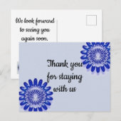 Bedankt voor uw verblijf in vakantiehuis Blue Flow Briefkaart (Voorkant / Achterkant)